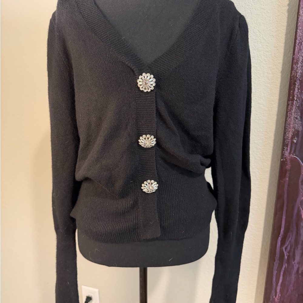 NWT Express Womens V-Neck Cardigan Sweater with Decorative Buttons